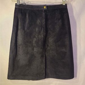 Black suede leather skirt